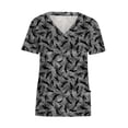 thumbnail image 4 of Blusa de manga corta con cuello en V para mujer, uniforme con estampado de bolsillos, blusa de enfermería Fridja  zx3819, 4 of 5