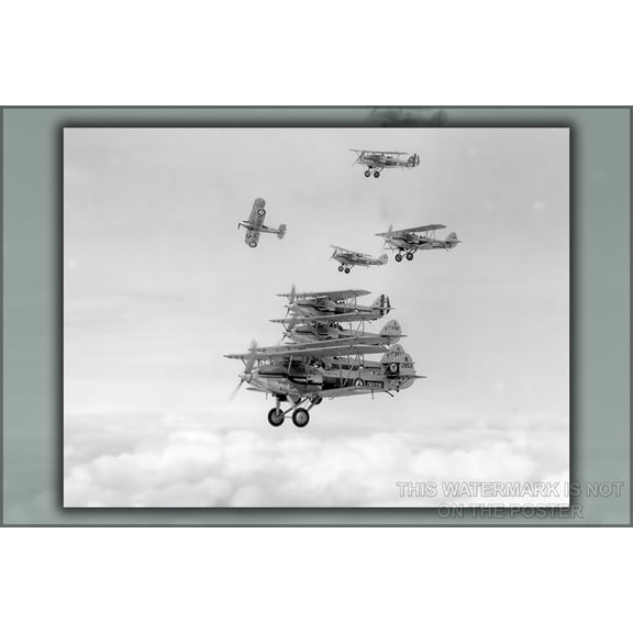 24"x36" Gallery Poster, Hawker Demons of No. 23 Squadron RAF