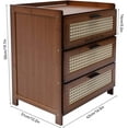 thumbnail image 3 of Miumaeov Nightstand with Drawer, Mid-Century Modern End Table, Bamboo Accent Sofa Side Table Bedside Table for Small Spaces, Bedroom, Living Room (Dark Brown), 3 of 9
