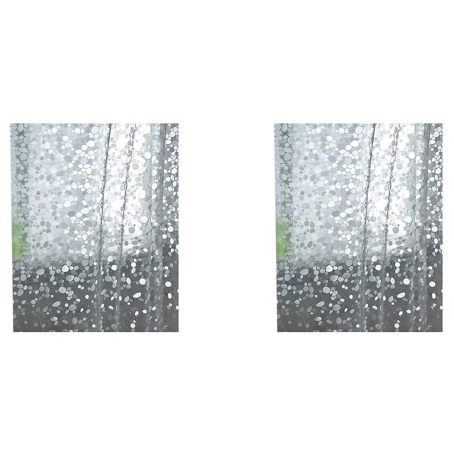 2 cortinas de ducha transparentes con forro de plástico ligero con diseño de guijarros