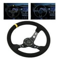 thumbnail image 3 of Keenso Auto Car Racing Steering Wheel, Universal 14in 6-Bolts with Horn Button Aluminum Frame Napped Leather for Most Vehicles, 3 of 7