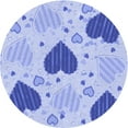 thumbnail image 1 of Ahgly Company Machine Washable Indoor Round Transitional Light Slate Blue Area Rugs, 4' Round, 1 of 7