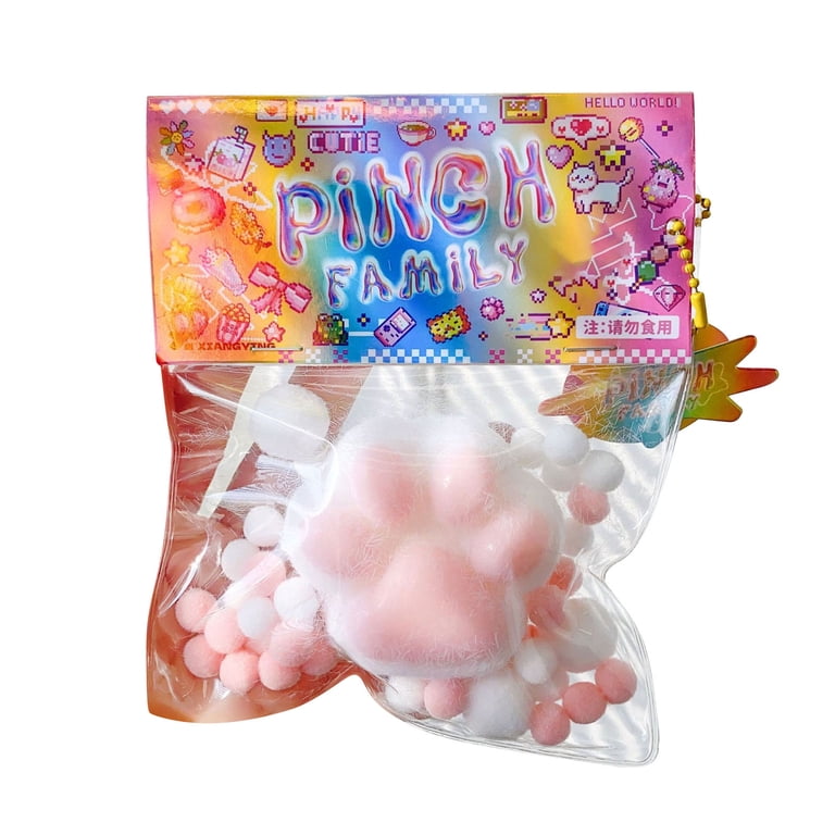 Set 4 Squishy Taba – Giocattoli Antistress Kawaii Con Zampa Di Gatto, Pinguino E Biscotto, Morbidi E Riutilizzabili