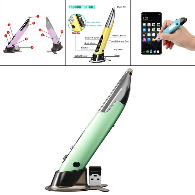 4G escritura a mano ratón inalámbrico oficina bolsillo Verde perfke bolígrafo óptico para ratones
