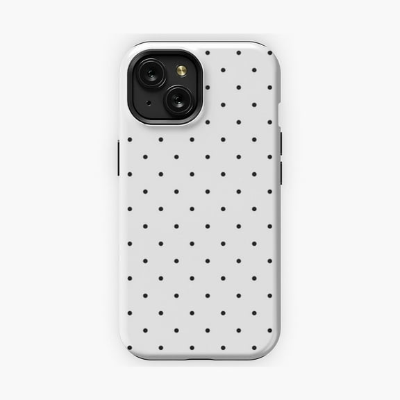 Latimore Protective iPhone Case Minimalist Black White Polka Dot Pattern Phone Case Iphone 13 Magnetic MagSafe Compatible