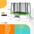 thumbnail image 4 of Exacme 7 x 10 FT Outdoor Rectangle Trampoline for Kids, 330lb Capacity Recreational Trampolione with 4 Wind Stakes, Storage Bag, Ladder(Green), 4 of 8