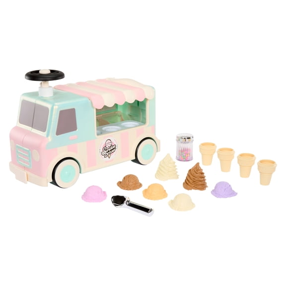 Little Tikes Sweet Spaces Ice Cream Scoot ‘n Serve Ride-On with Accessories