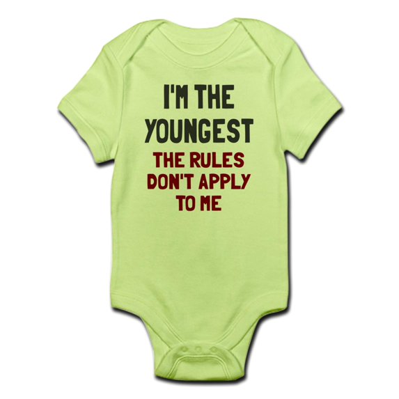 CafePress - I'm The Youngest Rules Don't Apply Infant Bodysuit - Baby Light Bodysuit