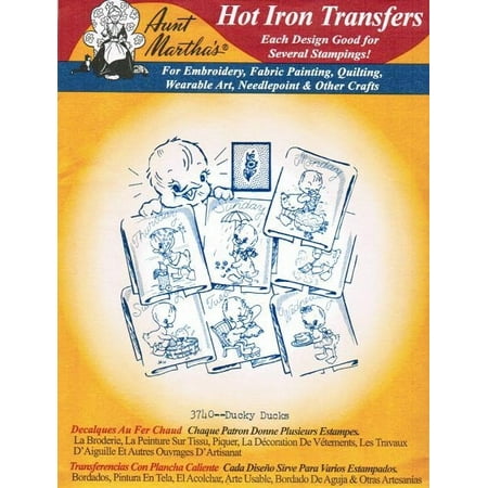Ducky Ducks Aunt Martha's Hot Iron Embroidery Transfer