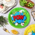 thumbnail image 4 of Whaline Super Theme Hero Party Plates Super Theme Hero Party Supplies Colorful Hero Disposable Dinner Plate 6 Designs Funny Dinnerware Plate 9 Inch for Birthday Party Supplies Table Decor, 24Pcs, 4 of 7