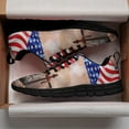 thumbnail image 3 of Faith Over Fear Jesus Christian Cross American Flag Running Shoes Sneakers Mesh Black Size 4.5, 3 of 5
