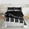 thumbnail image 2 of Homewish Musical Notes 3-Piece Full Size Comforter Sets for Female Men Teens,Black White Bedding Comforter Set,Music Piano Melody Lightweight Bedding Sets,Super Cozy Room Decor,Reversible, 2 of 8