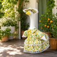 thumbnail image 4 of Porch Goose Outfits, Lemon Print Lawn Goose Statue Clothes, Yard Gooses Costume Dress Hat Outfit for 23" Statue Patio Garden Decoration, 4 of 6