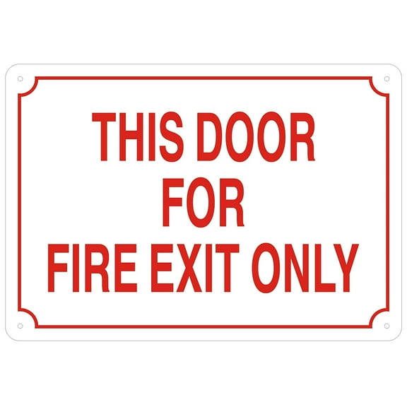 THIS DOOR FOR FIRE EXIT ONLY SIGN (WHITE 10X7 ALUMINIUM )