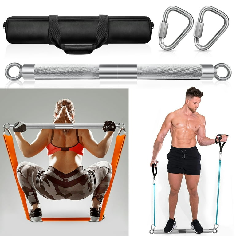 Dasking Pilates Bar Resistance Bands Bar Detachable 30 Length Workout Bar Exercise Bar Max Load 500LBS for Home Gym Workout Full Body Workout Power