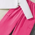 thumbnail image 7 of hoksml Girls' 2-Piece Casual Outfit Letter Print Long Sleeve Tee and Cargo Pants, Versatile Tween Set, 7 of 7