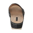 thumbnail image 4 of GC Shoes Womens Open Toe Memory Foam Wedge Sandals, Comfy Slip On Low Heel Cross Band Slide Platform, Isabella/Black/7, 4 of 5