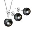thumbnail image 1 of Set Collar Dije Perla Aretes Poste Zvezda Plata 0.925 Mujer negro Unitalla, 1 of 4
