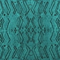 thumbnail image 1 of Ahgly Company Machine Washable Indoor Square Abstract Turquoise Blue Modern Area Rugs, 6' Square, 1 of 4