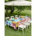 thumbnail image 4 of Outdoor Tablecloth with Umbrella Hole for Patio/Picnic/Party/Camping, Teal Green Hummingbirds Waterproof Table Cloth Rectangle Table Cover Washable, Spring Watercolor Flowers Plant (60"x 120"), 4 of 8