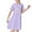 Purple, variant on Einccm Girls Nightgowns Pajamas Sleepwear Princess Cute Heart Print Nightdress, Soft A-Line Mid Calf Nightie with Flutter Sleeve Short Sleeve, for Girls 3-12 Years
