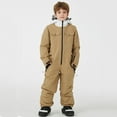 thumbnail image 2 of lnmuld Kids One-piece Solid Color Insulated Boys All Season Snowsuit Jumpsuit for Outdoor Winter Activities Thermal Windproof Soft Kids Romper Size:11-12 Years, 2 of 6