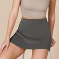 thumbnail image 2 of MIUOWANP Women's Casual Shorts High Waisted Solid Color Skinny Skort Size XL(10)Gray, 2 of 6