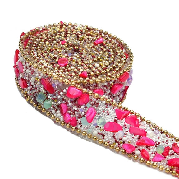 1.1Yard Self Adhesive Rhinestones Ribbon Sparkling Rhinestones Sticker for Craft