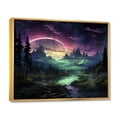 thumbnail image 2 of Designart "Northern Lights Celestial Euphony II" Landscapes Floater Framed Canvas Print, 2 of 7