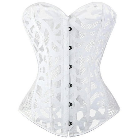 Corset Back Lace-up Corset Body Shaping Printed Mesh Gauze Sexy