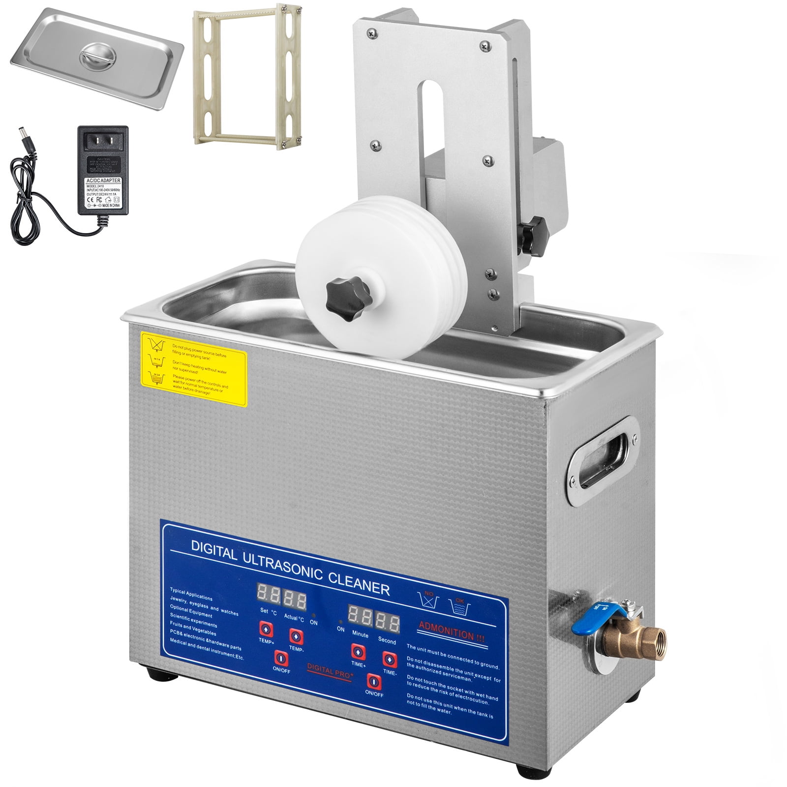 VEVOR Ultrasonic Cleaner 6L Stainless Steel Ultrasonic Vinyl Cleaner