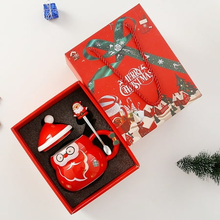 

Vintage Rooster Coffee Cup And Coffee Mugs Set Glassware Coastal Glasses with Handles Drinking Cup Christmas Ceramic Cup With Lid Spoon Large Capacity Mug Cartoon Santa Water Cup To Give People