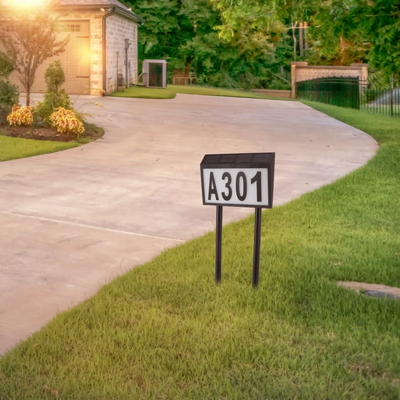 WORGEOUS 1 Set Solar House Number Light House Number Plaque LED Light Letter Address Sign