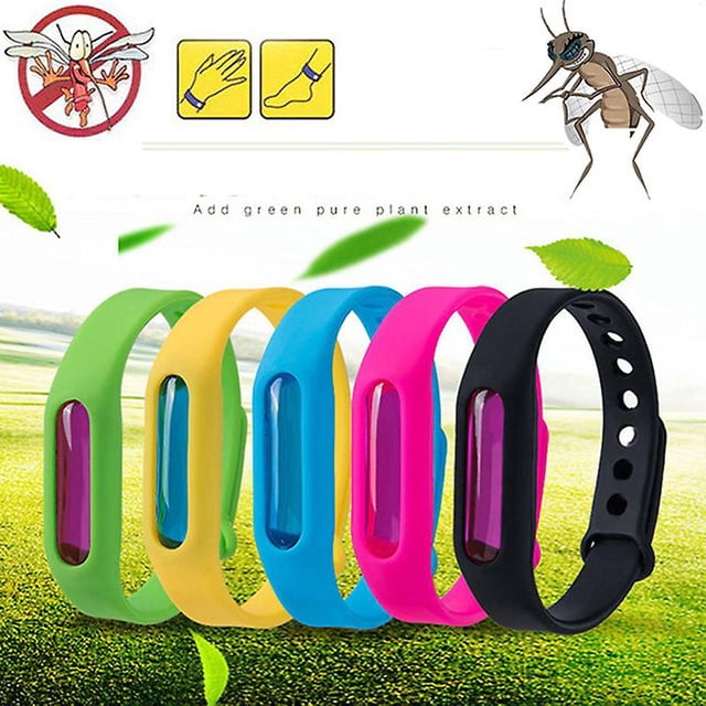 5-pack anti-mosquito and insect repellent bracelet silicone wristband