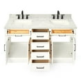 thumbnail image 6 of Ariel Hepburn 61 In. Double Rectangle Sink Vanity With 0.75 In. Carrara White Countertop In White, 6 of 9