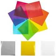 120 Pcs Cello Sheets 8 x 8 in (10 Colors Silver & Gold Included) - Colored Cellophane Sheets - Colored Cellophane Wrap