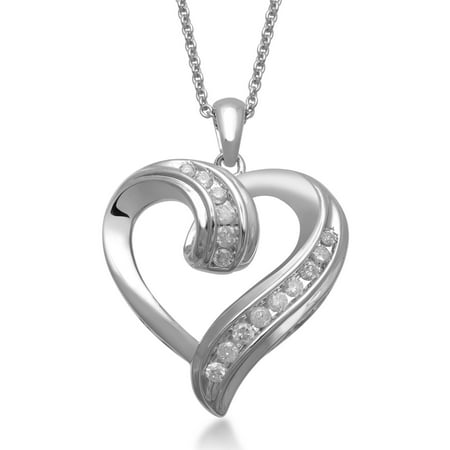 1/4 Carat T.W. Diamond Sterling Silver Heart Pendant