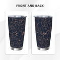 thumbnail image 3 of Fotbe Copper-Gold Gloss Outline Flower Pattern 20 oz Tumbler Stainless Steel Vacuum Insulated Coffee Ice Cup Double Wall Travel Flask Leak-proof Coffee Cup-Without Straw, 3 of 8