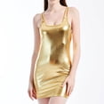 thumbnail image 2 of Tops de Manga Corta para las Mujeres Ajuste Suelto Cuello Redondo sin Manga Correa Suelta sin Tirantes Tras Expuesto sin Espalda Vestido de Moda Trajes de Cuerpo para las Mujeres de Manga Corta, 2 of 7