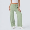 thumbnail image 6 of Jaunzuar Summer Pants for Women Straight Leg Elastic Waist Drawstring Pants Loose Versatile Casual Pants with Pockets XL, 6 of 6