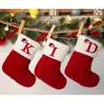 thumbnail image 6 of Christmas Stockings 26 Letter Embroidered Cute Knitted Craft Hanging Ornament Modern Art Decor Set for Tree Fireplace Xmas Decor Farmhouse Men Women DIY Season Family Holiday, 6 of 6