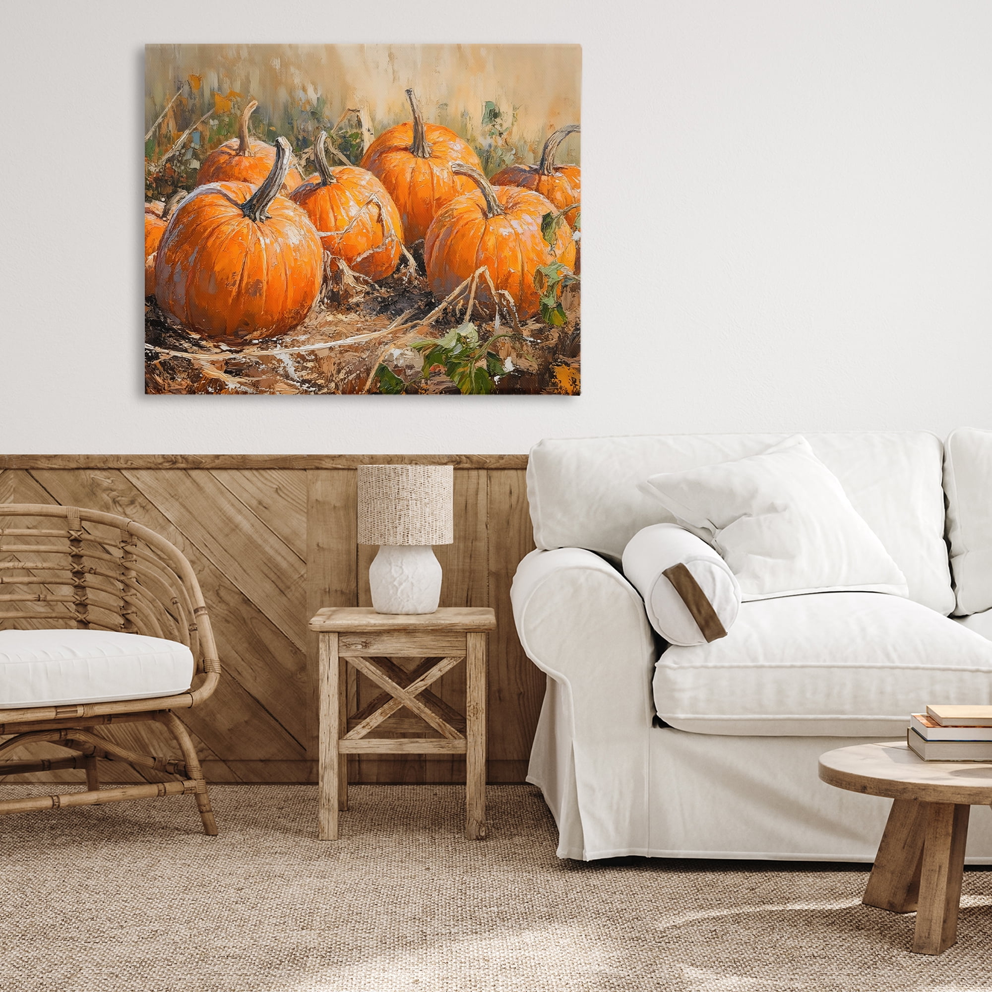 Stupell Industries Pumpkin Patch Autumn Harvest Scene Canvas Wall Art, design by Nini Art