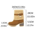 thumbnail image 4 of Wowcloth Winter Women's Fashion Casual Ankle Boots - Lined Warmth Short Boots with Solid Color Buckle, Round Toe Chunky Heel & Stylish Winter Daily Wear Footwear, 4 of 7