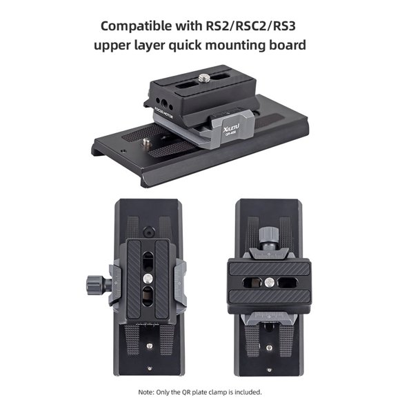 XILETU QR Plate Clamp,Aluminum Alloy Quick 1/4-inch Screw Compatible Quick Release Qr With Rs2/rsc2/rs3 Qr 3/8-inch 1/4-inch Screw Compatible With Rs2/rsc2/rs3 Alloy Quick Release Qr Plate Dsfen