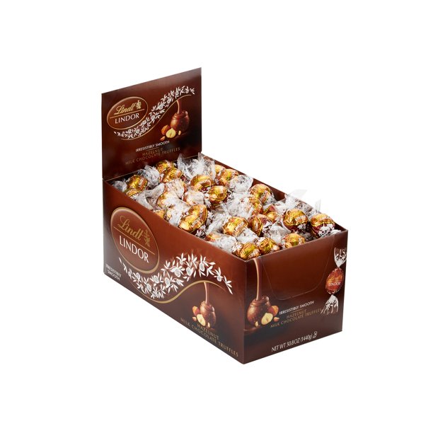 Branded Lindt LINDOR Truffles, Hazelnut (120 ct. box) Pack of 1