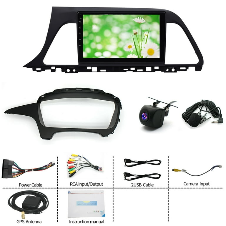 Apple Car Play 9" Android Car Stereo For 2015-2017 Hyundai Sonata - Wireless CarPlay & Android Auto, 2 64GB, GPS, Backup Camera GPS Navigation Car Stereo With Backup Camera