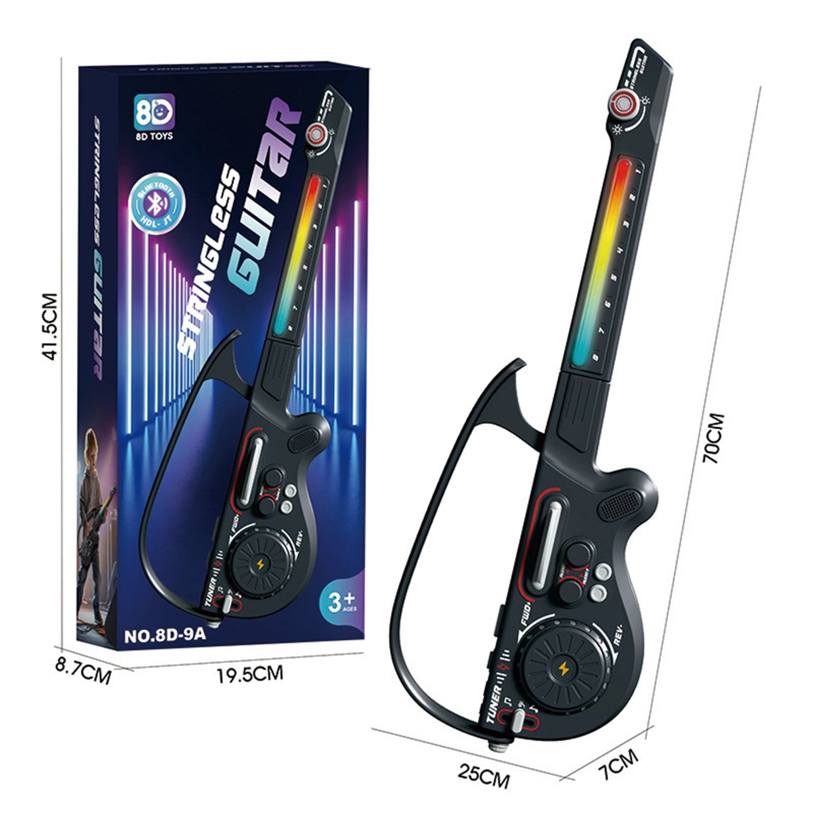 2026 Bluetooth Air Guitar Toy, Wireless DJ Music Controller for Beginners, Portable No-String Instrument, Easter Gift for Teens, Birthday Present, Travel Gadget, Home Party Music Lover