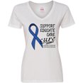 thumbnail image 3 of Inktastic Support, Educate, Care, Cure Colon Cancer Awareness Women's V-Neck T-Shirt, 3 of 5