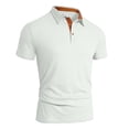 thumbnail image 4 of Men's Summer Ice Silk Mesh Short Sleeve Polo Shirt Breathable Knit Collar Casual,White,L, 4 of 4