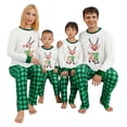thumbnail image 7 of KelaJuan Family Christmas Pajamas Set, Long Sleeve Cartoon Deer Print Tops + Plaid Pants Suit, 7 of 7